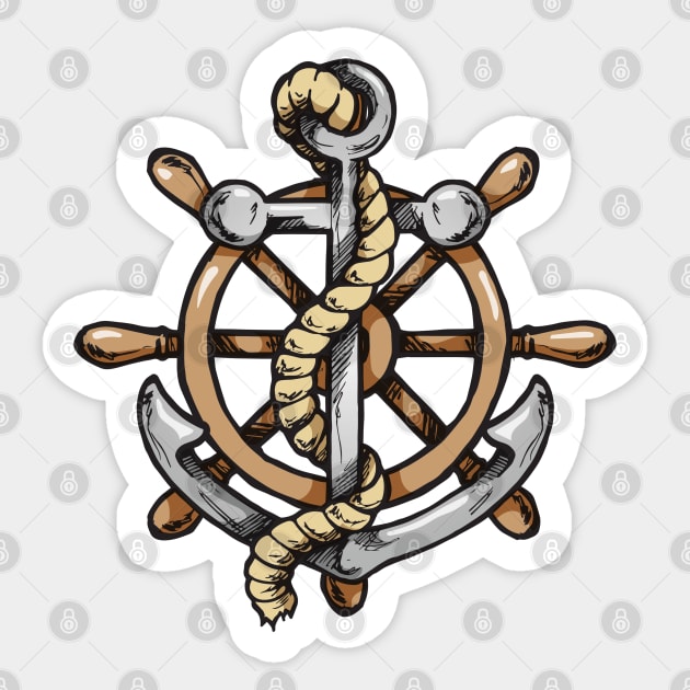 Anchor and Wheel Sticker by Laughin' Bones